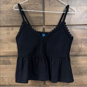 Old Navy Black Crochet Tank